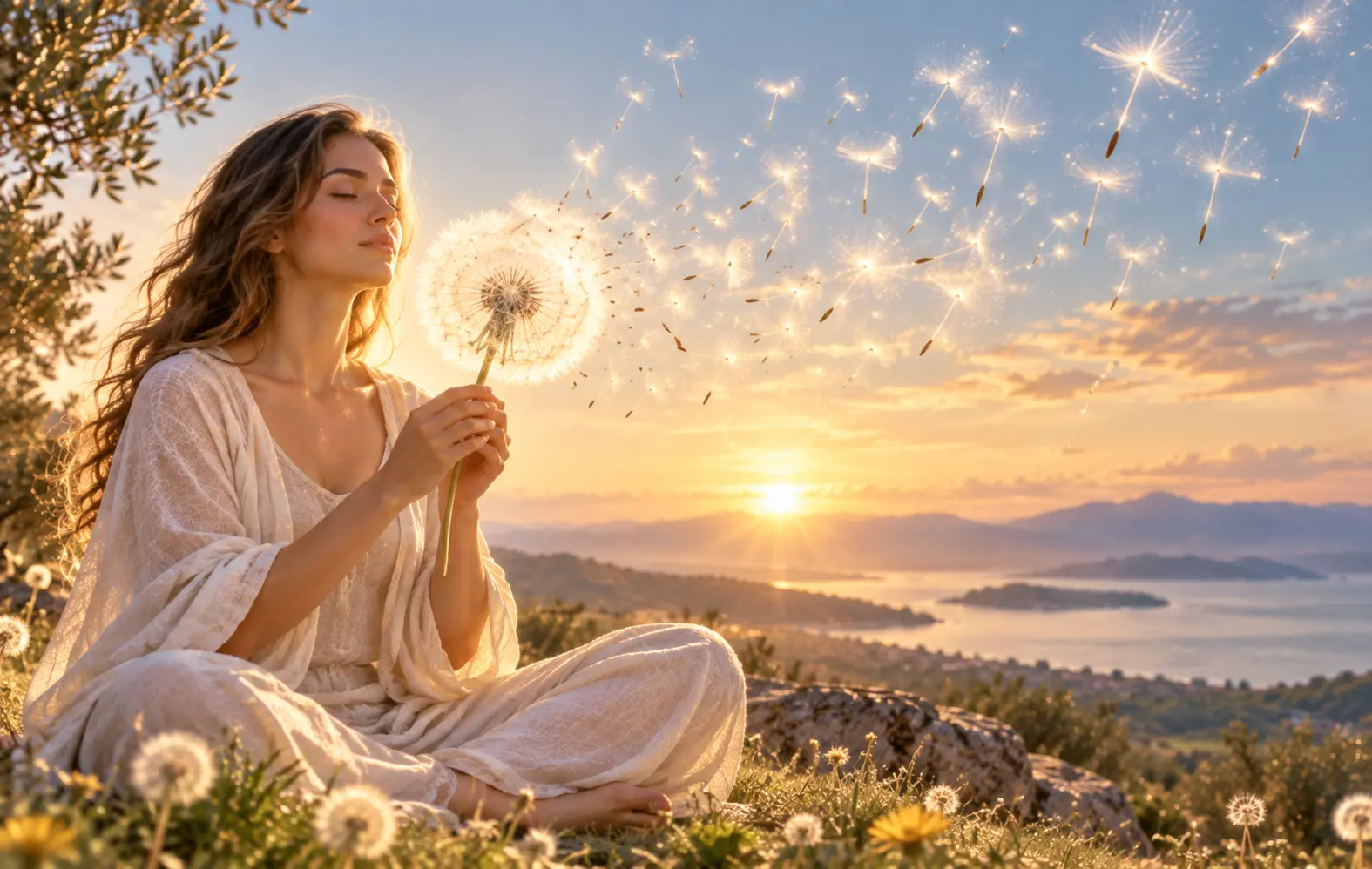 Méditation dorée au souffle des pissenlits